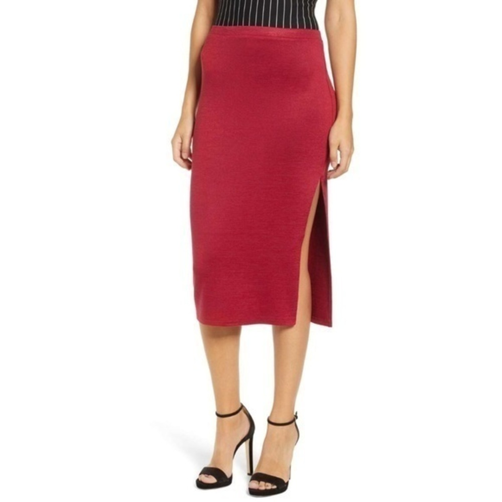 MIDI SKIRT W/SIDE SLIT